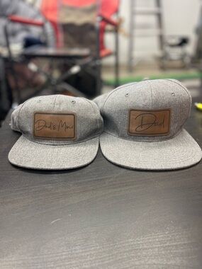 Dad & Dad's Mini Gray Snapback Hats - Matching Father & Child Caps